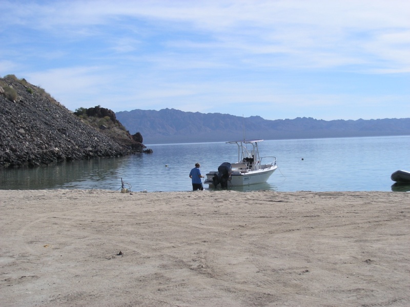 Boating from a beach in Bahia Concepcion.