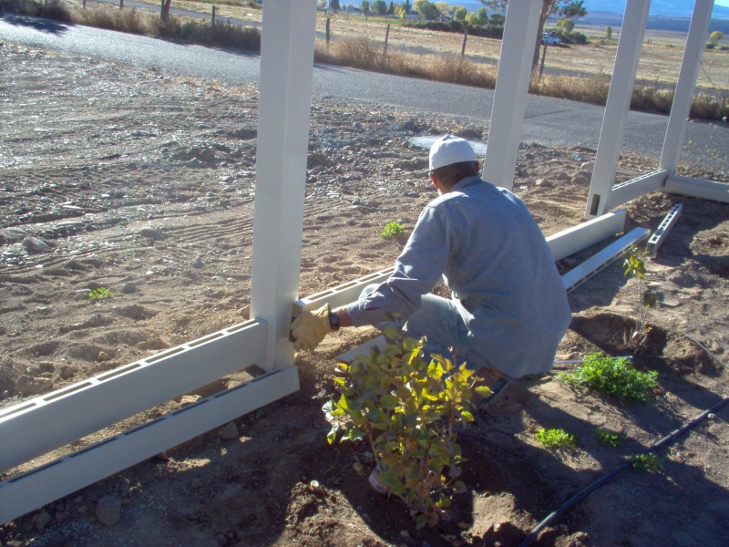 Brent installing vinyl fence