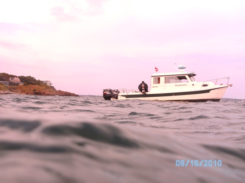 Buddy about to back roll into the water off Nahant Mass.