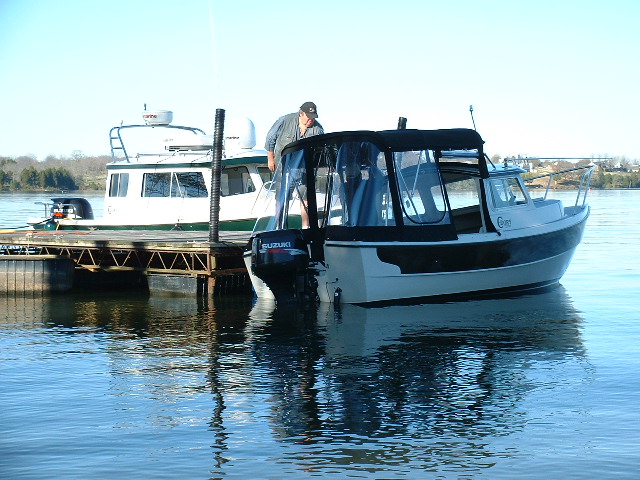 C-Byrd, C-Pearl at Momma Byrds dock. Roger (Sensei) helps Byrdman unload the boat.
