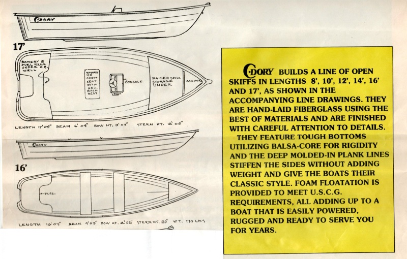 C-Dory 17' & 16' 
Open Skiff Info 
1989-1990