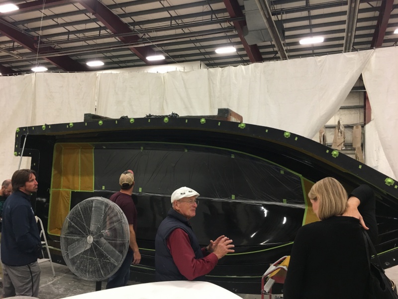 C-Dory 19 mold getting ready, and a CD19 expert himself describing the boat to prospective 25 buyers who attended