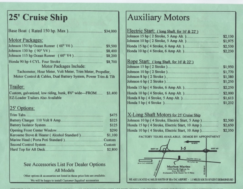 C-Dory 25 Cruise Ship 
1995 & 1996 
Pg 1
