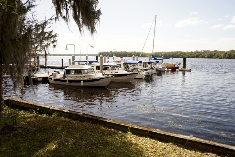 C Dory 7 at town dock of Welaka