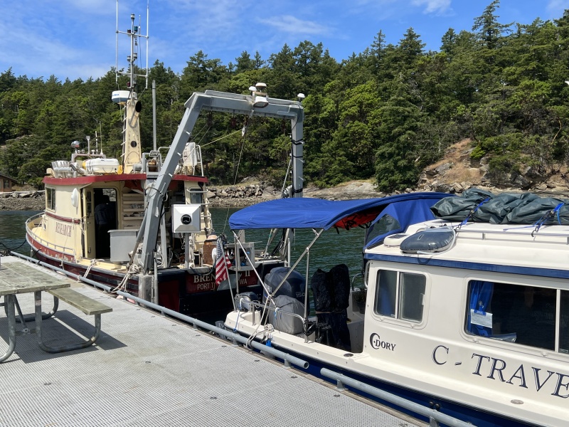 C-Traveler at Fossil Bay with the research vessel Brendan D II behind