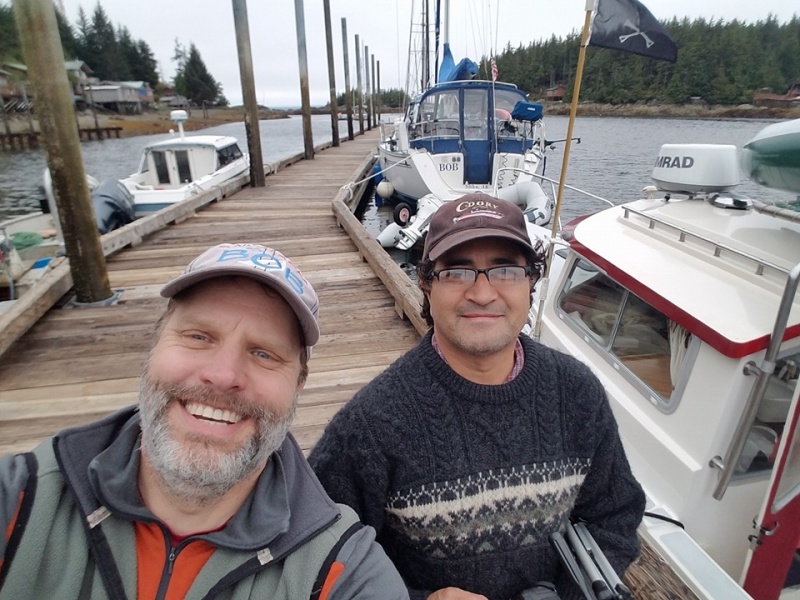 "C-Worthy" (back in the 5th century of the C-Brats!) and I @ Meyers Chuck this fall. Miraculously, I had me radio on as I admired this sailing ship movin out. So here I am, 3 years later, checking back in cuzu him. Life on earth is indeed is a vapor that appears but a short time.