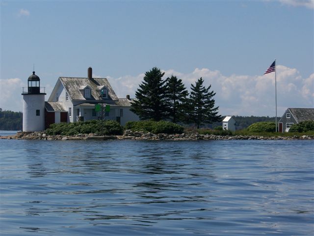 Calm waters around Blue Hill Bay lighthouse.