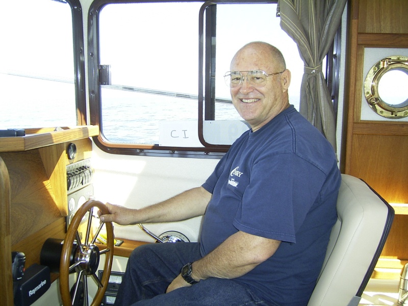 Capt. Joel at the helm