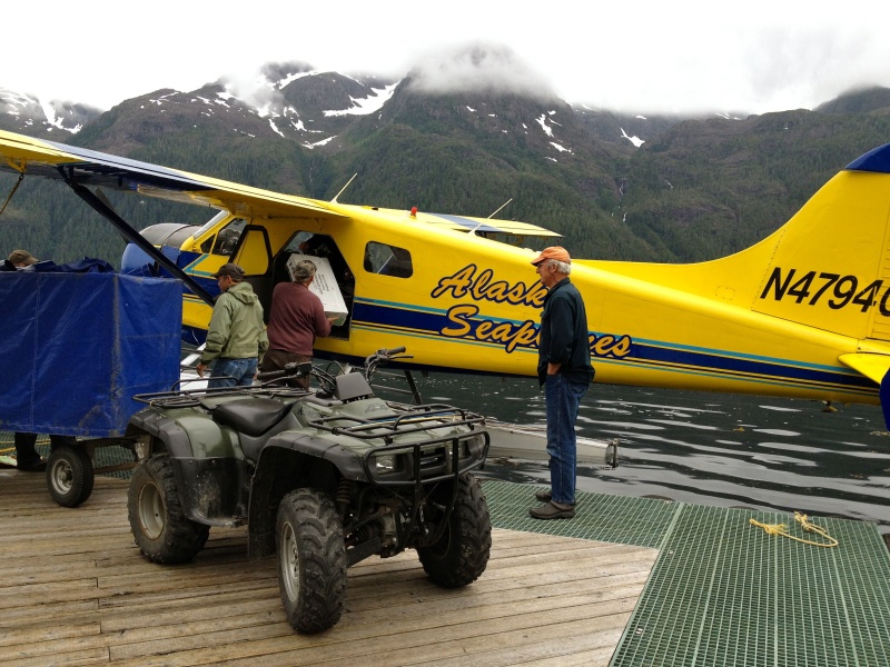 Casey supervising the loading of cargo.  Lots of entertaiment at the end of our dock