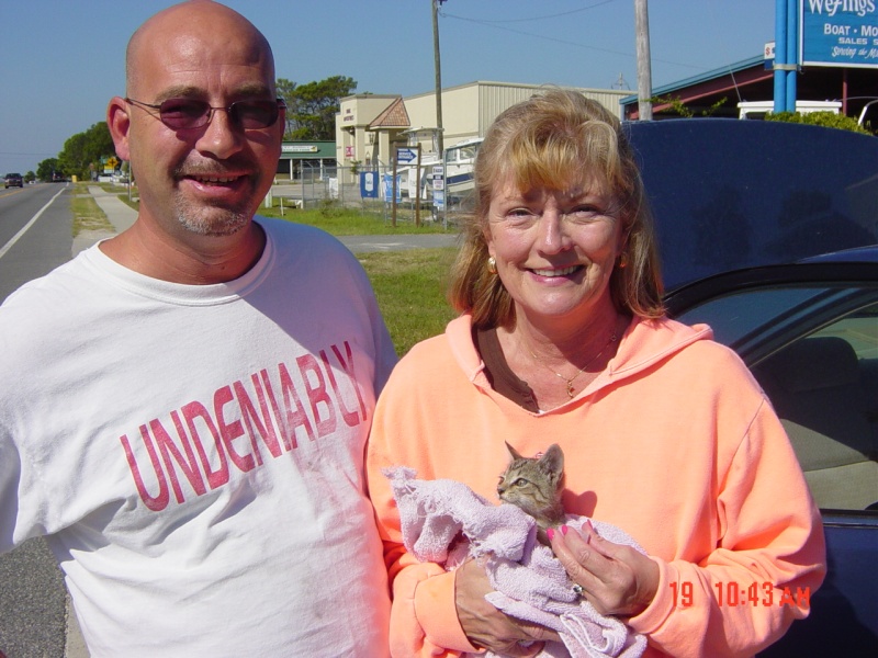 Charlie from Wefings saves the day goes under our car to rescue this wayward cat
Loree wanted to take it home but we have 2 other cats so no go
