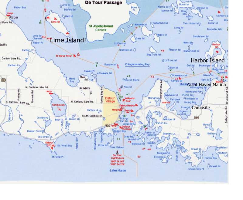 Chart of area where pics were taken. Check out Mark's (Not-for-Hire) photos for other great shots of this area. Lime Island is a wonderful spot to spend time on to explore and fish.