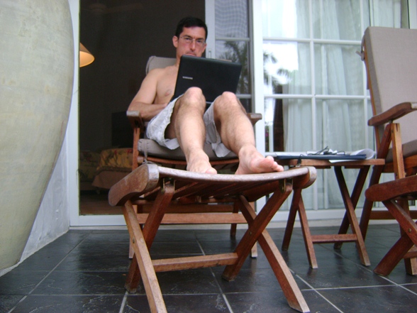 Checking C-Brats in Grenada.  My bed in the hotel isn\'t as comfortable as Litl Tug ;-)