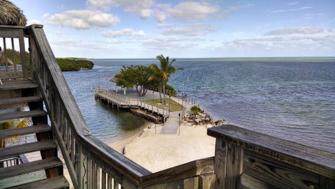 Checking the view from Rum Runners over looking Hawk Channel