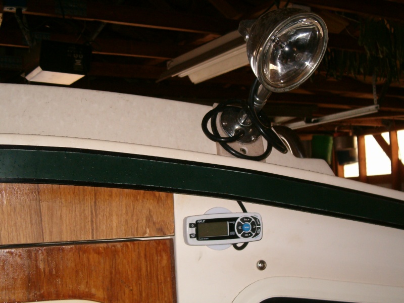 Chrome deck spot light with 5 foot cord for hand operation.