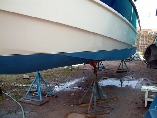 Close up of epoxy barrier coat