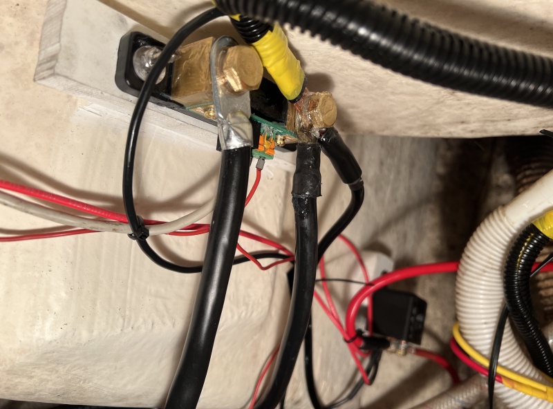 Close up view of Victron Battery Monitor Shunt