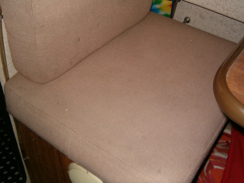 Closeup of the typical condition of the cushions.