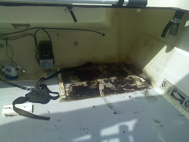 Crud under where fuel tank was