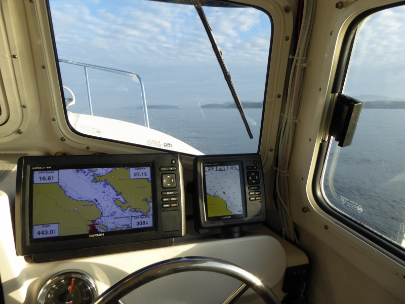 Cruising up a flat calm San Juan Channel.