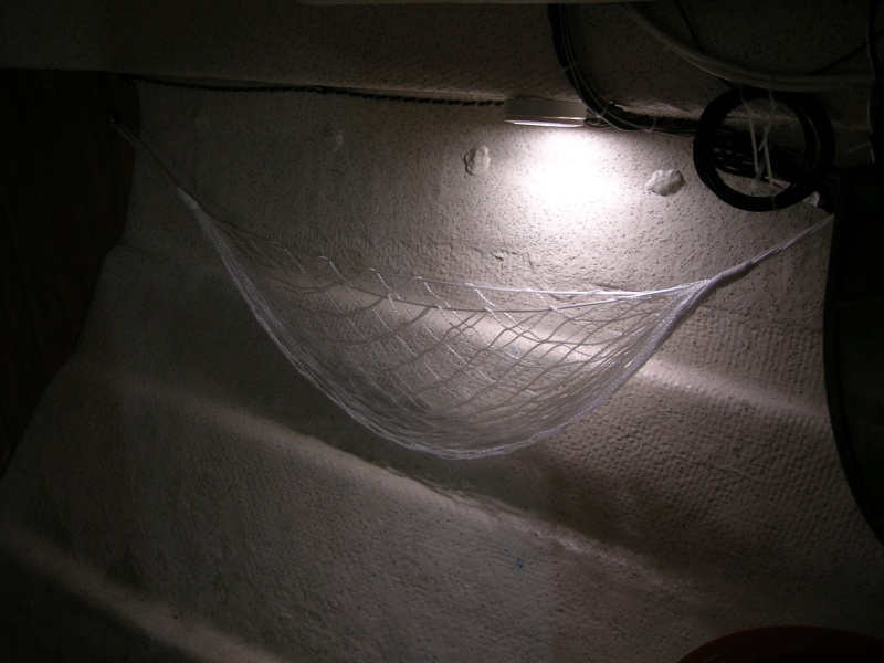 Cuddy Lightimng and hammock style storage.