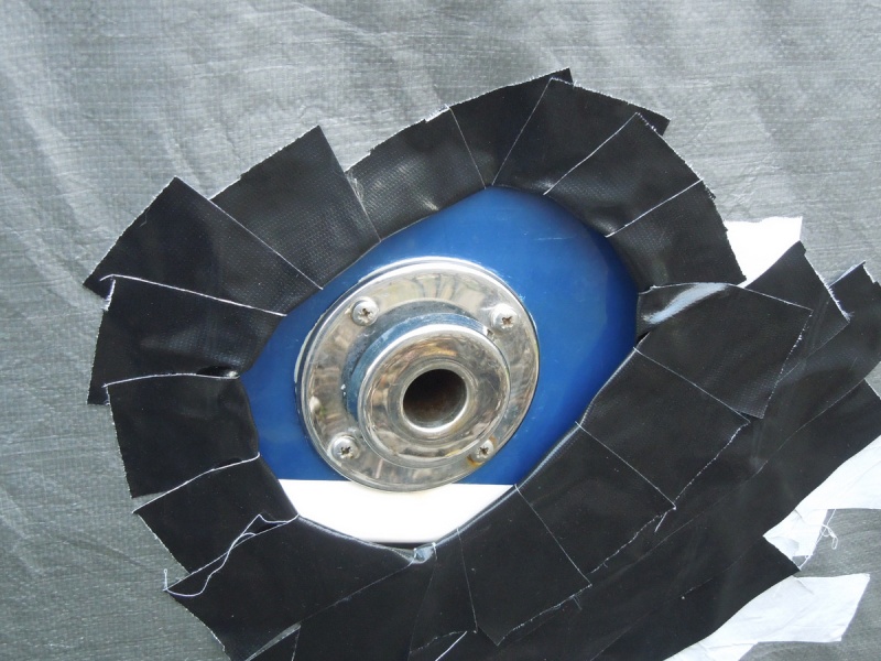 Cutout from last year for Wallas furnace exhaust, didn?t line up exactly so had to modify a bit.