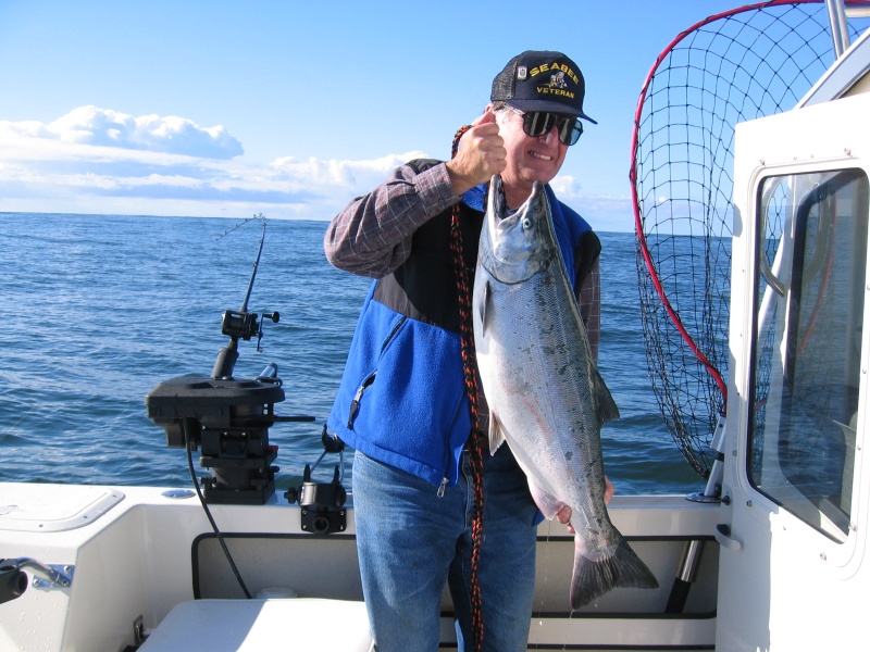 Dad and his nice 15lb coho.