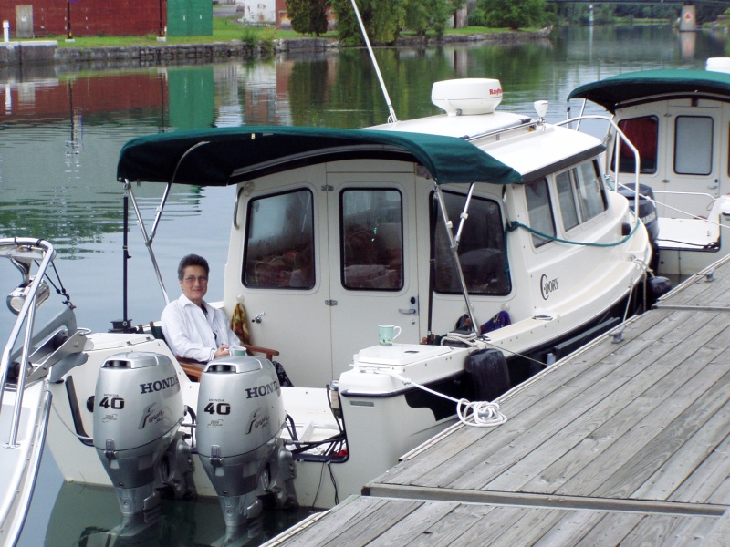 Darlene Relaxing in the Cockpit While at Dock in Seneca Falls Saturday