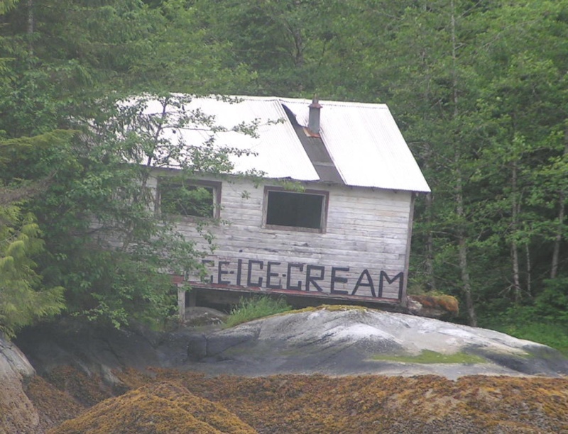 Dave wanted ice cream at Butedale but the store was evidently closed 6-15-06