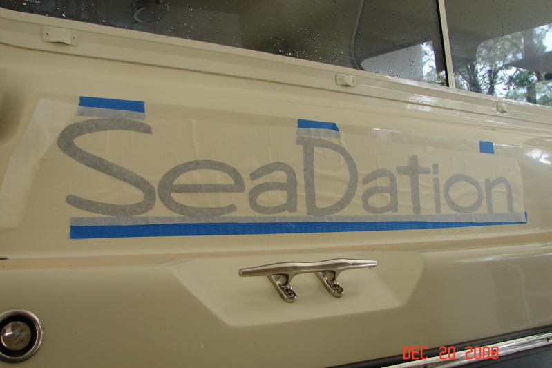 Decal with backing in rough position
