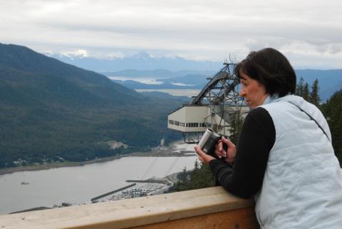 Dee on Mount Roberts, 3400 ft elev.  Juneau.  This entire area was covered with ice during the great ice age
