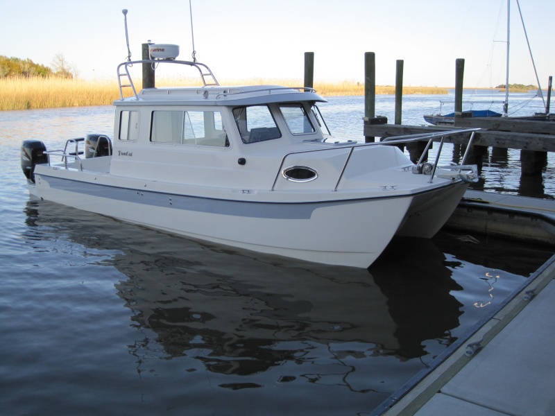 Destiny in the water at the Water Street Hotel and Marina - getting ready for a quick spin in the intercoastal waterway