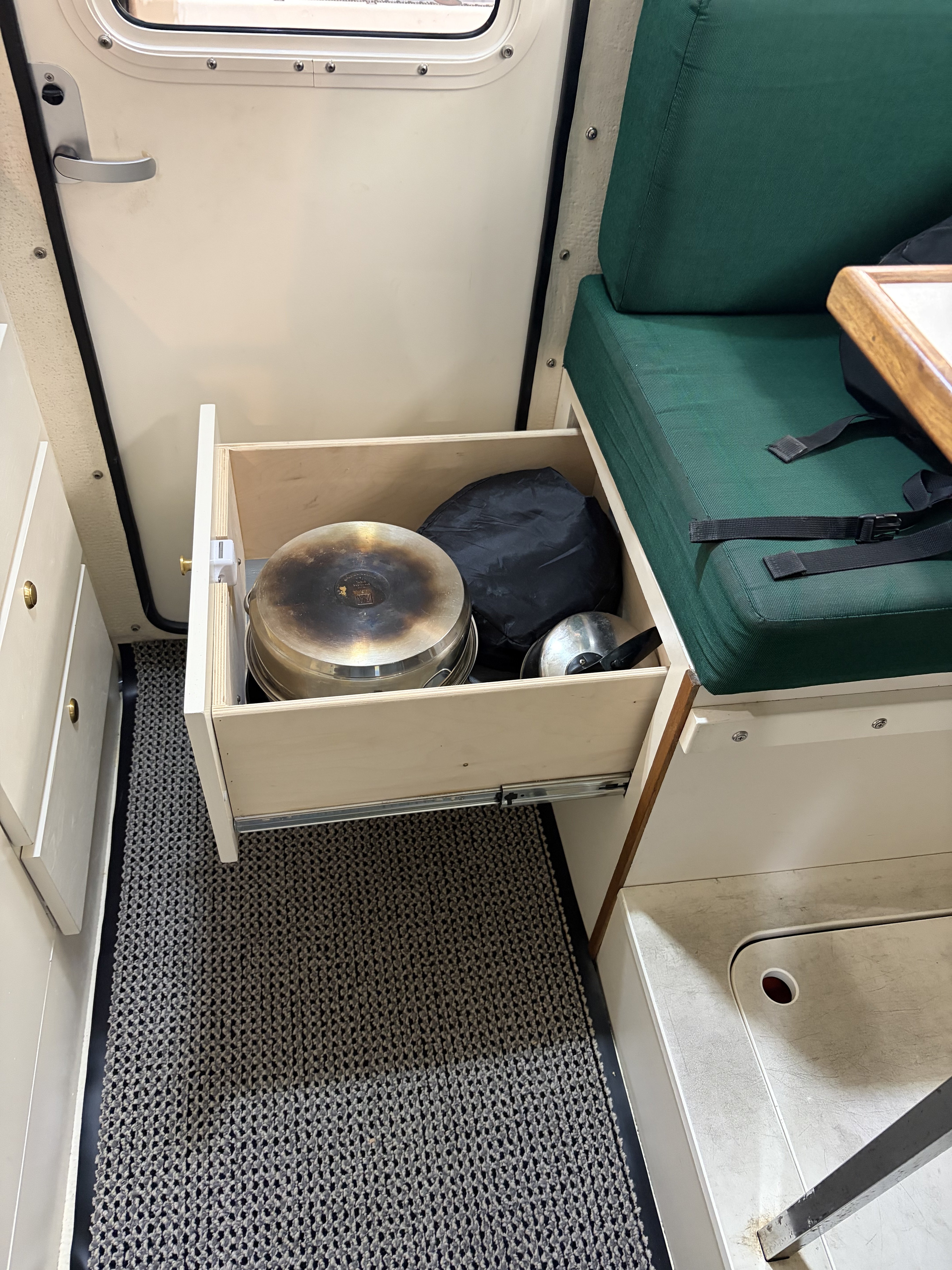 Dinette seat storage