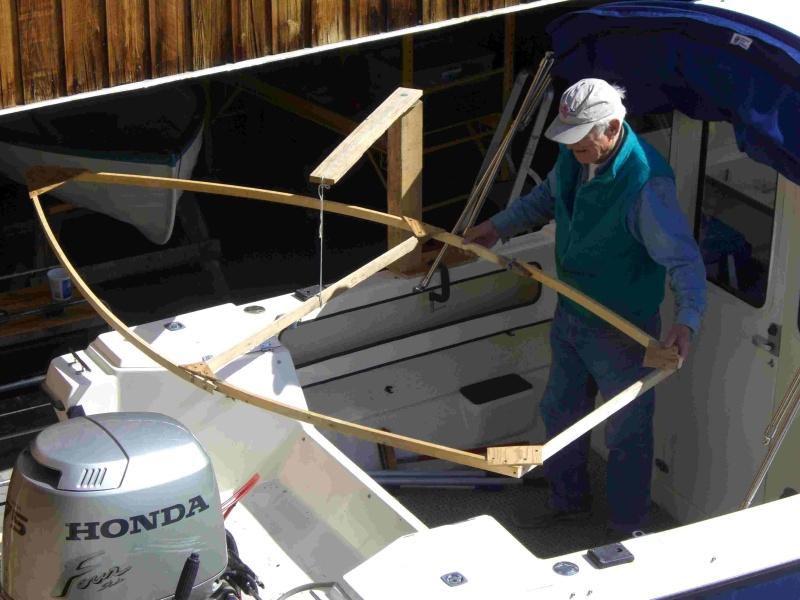 Dinghy hoist mock-up