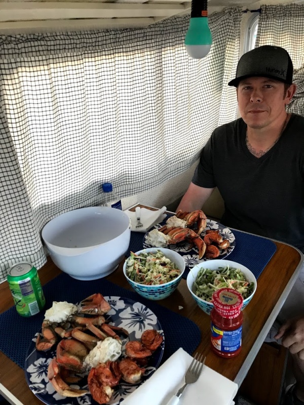 dinner onboard with son nick