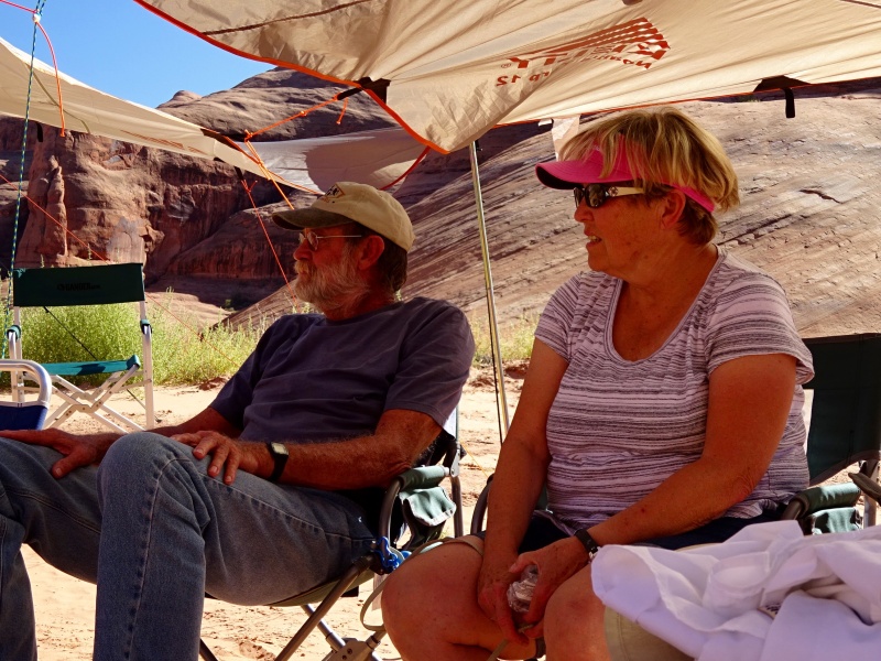 Discovery Crew (Brent and Dixie) under the shade