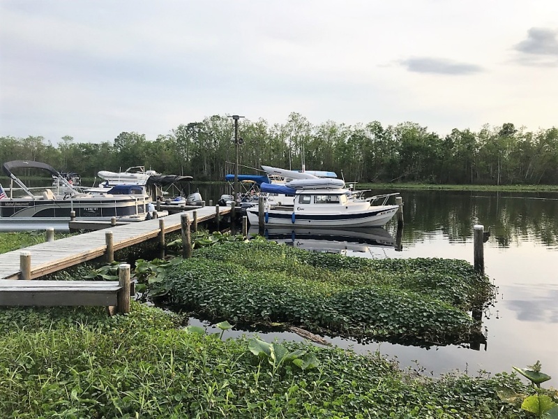 Docked at Clarks Fish Camp Restaurant