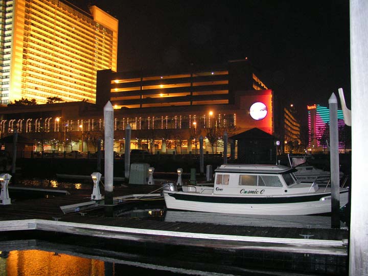 Docked in Atlantic City at the end of our first day en route to the St. Lawrence River.