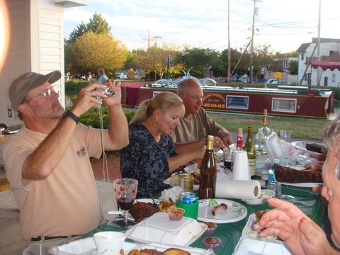 Dun, Jessica, Mike enjoying some ribs to go from the Taste of Texas in Spencerport,some alcohol was involved