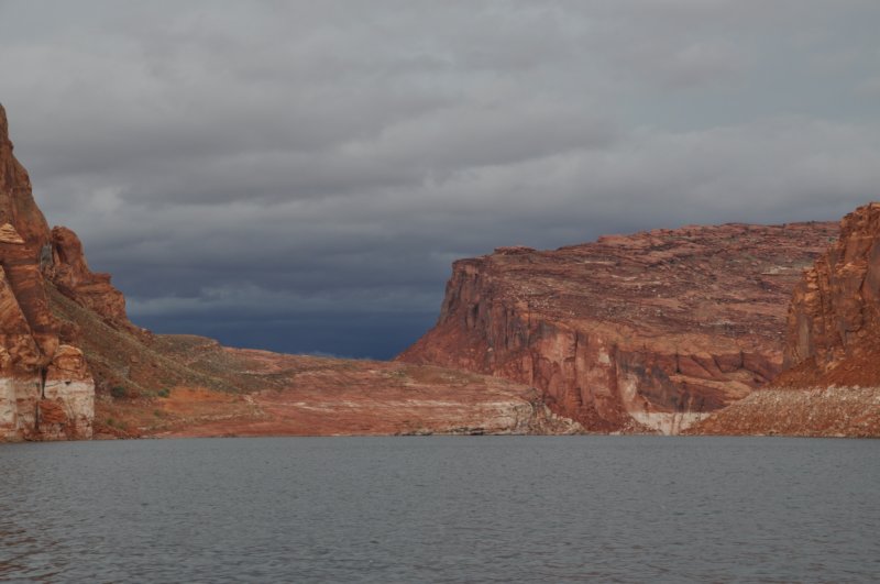 Early morning with black clouds to the west