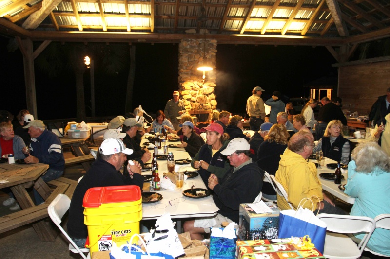 Eating dinner bingo gifts on the table