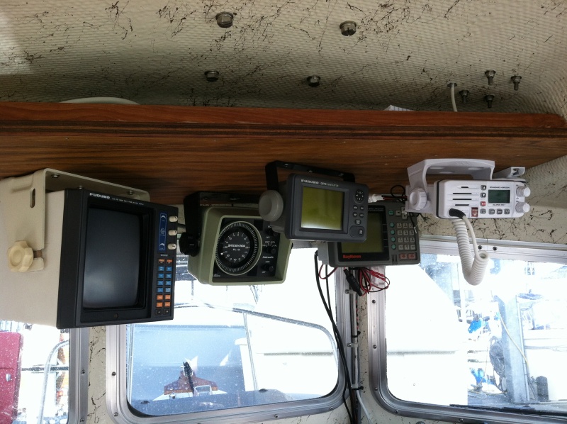 Electronics, including Furuno radar and GPS; new VHF radio.