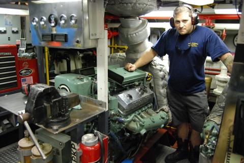Engine room in the Coast Guard buoy-tender