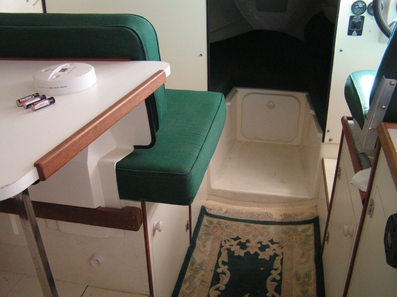Extended position (~6" into aisle)