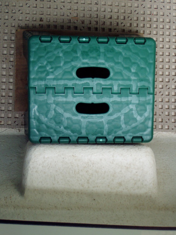 Extended Side Step into C-Dory Viewed from Above. (Folding Step Purchased at Camping World)