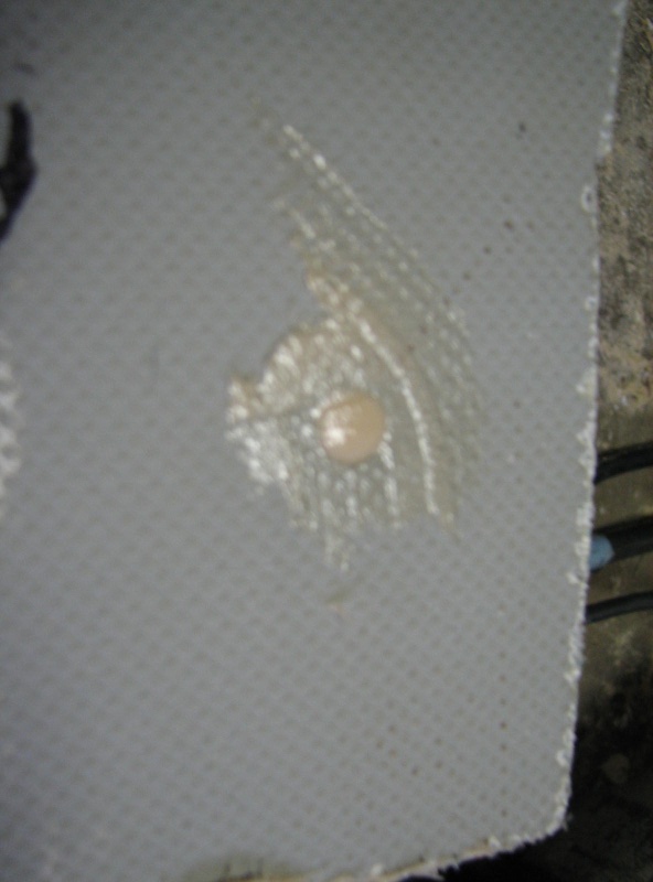 filler smoothed with surface of the deck, ready for screw, without intrusion into core.