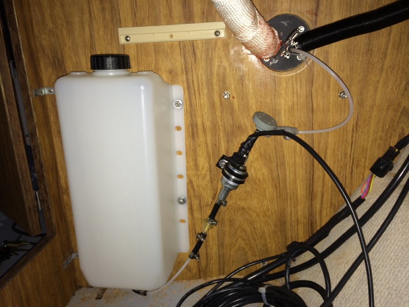 finally all hooked up did not like the paper filter they sent with kit so waiting to get new one. need to figure out where to put all the exttra wire harness? was planning behind tank but it was smaller than i thought
