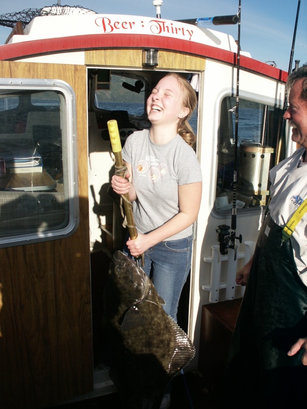 First Daughter trying to lift previous fish on.