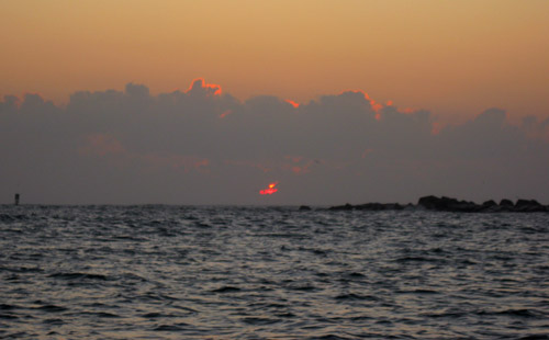First light, heading to the Gulf