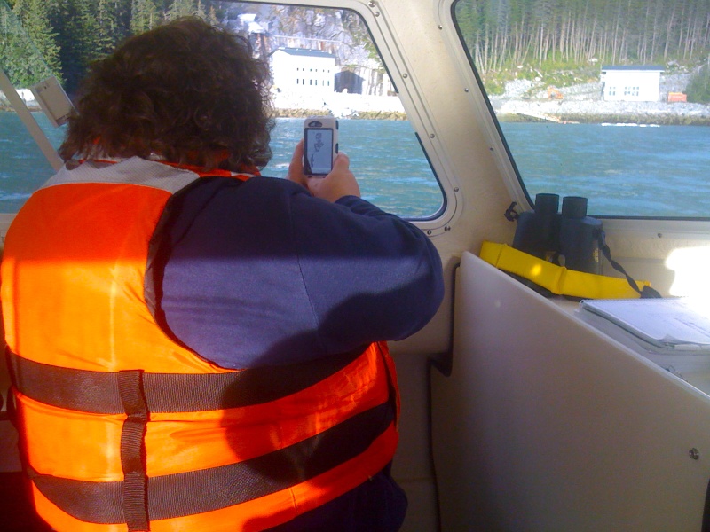 First Mate taking photos in Taku Inlet