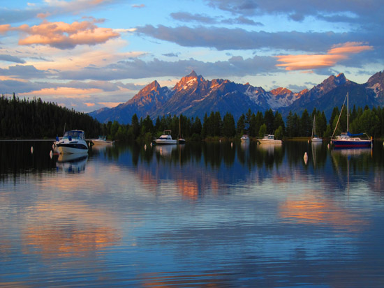 first rays of light on the mountains